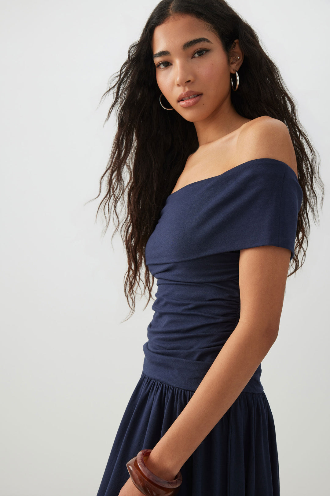 Off Shoulder Midi Dress
