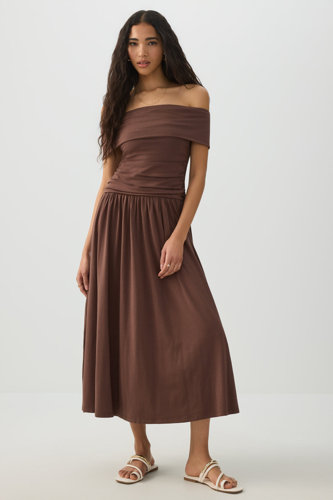 Off Shoulder Midi Dress