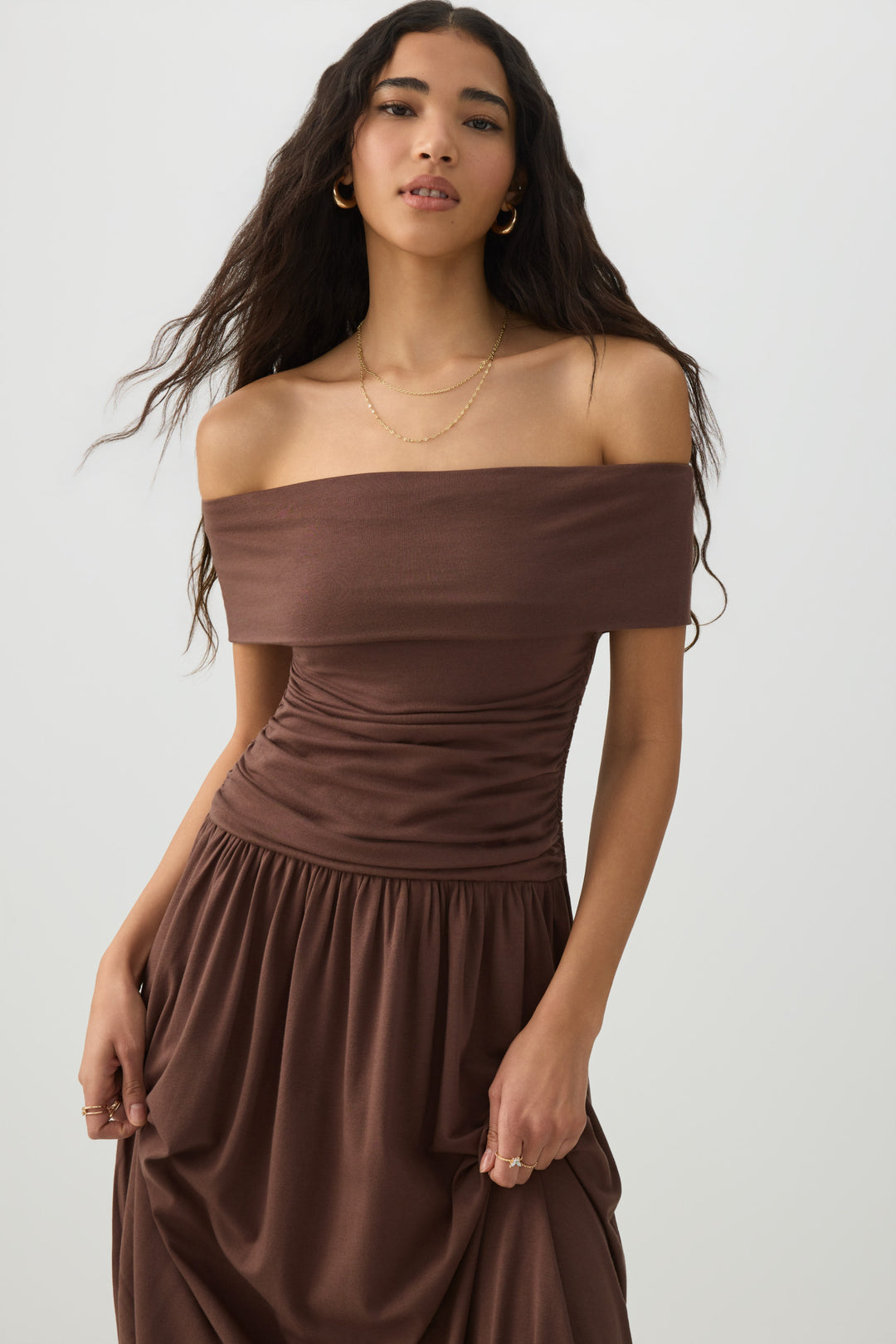 Off Shoulder Midi Dress