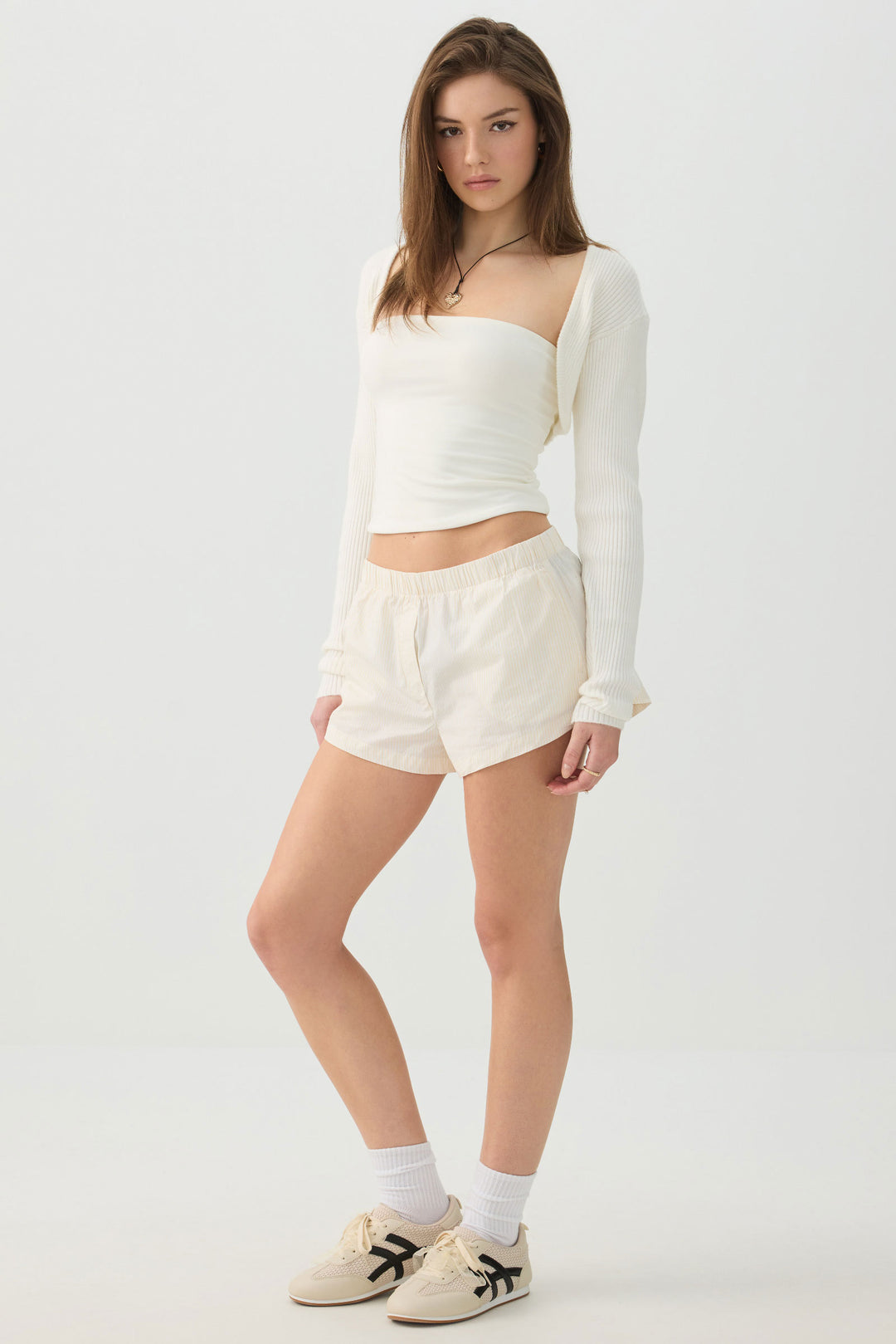 Mid Rise Poplin Boxer Shorts