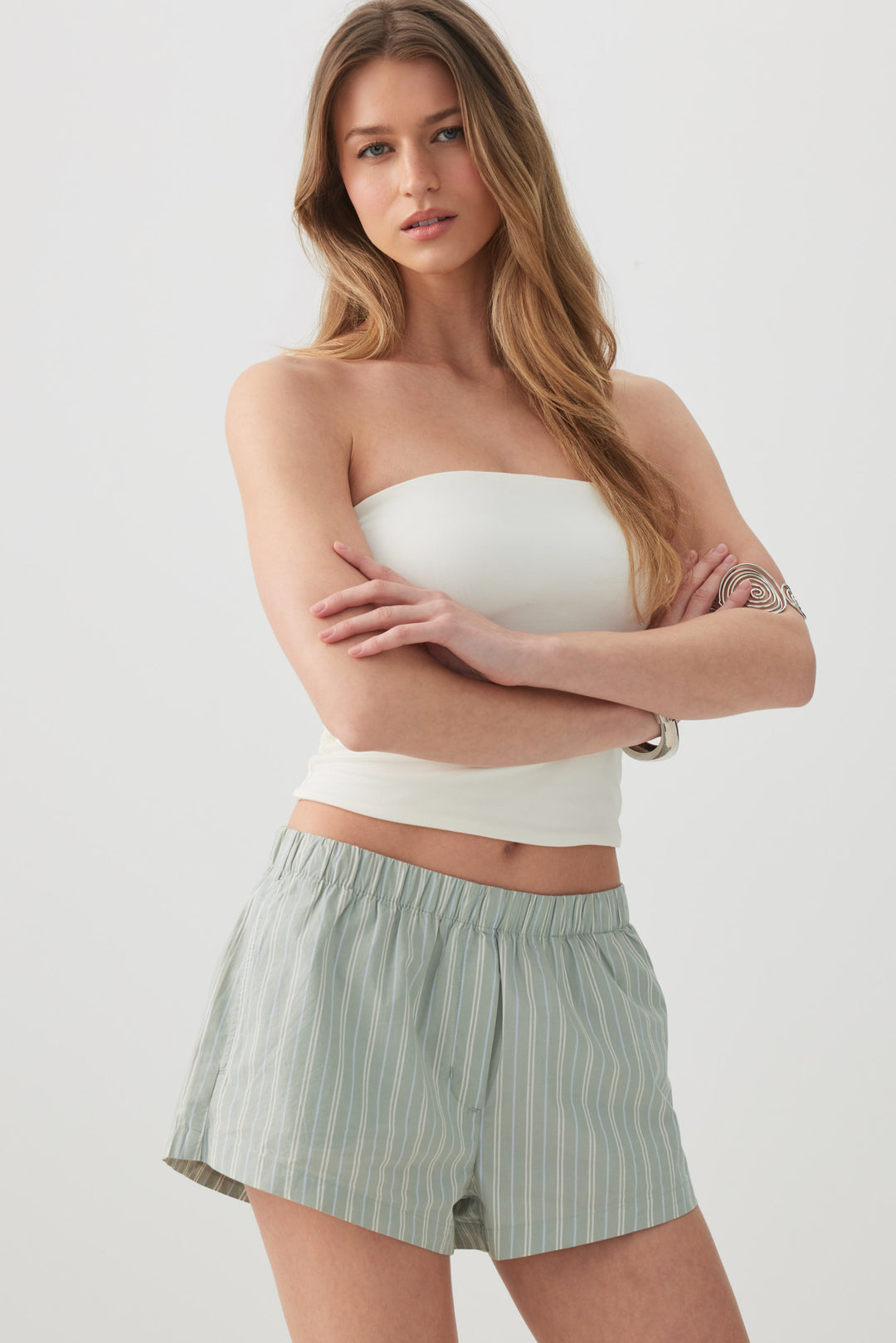 Mid Rise Poplin Boxer Shorts