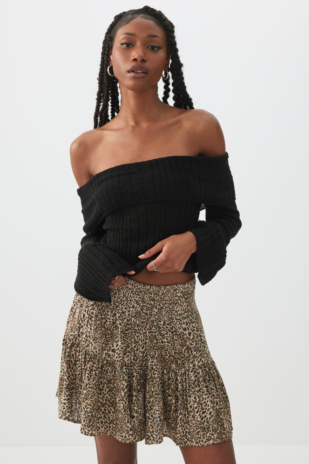 Smocked Waist Flowy Skort