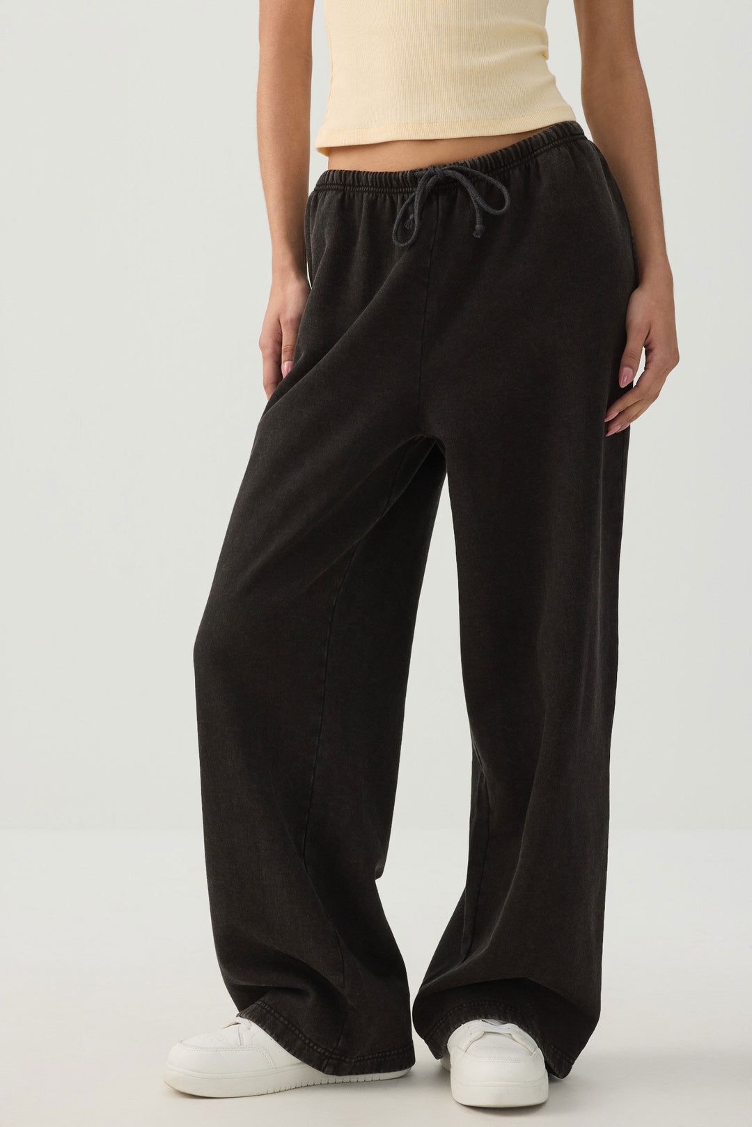 Pantalon de jogging à jambe large délavé