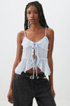 Tie Front Ruffle Tank Top