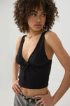 Tie Front Plunge Tank Top