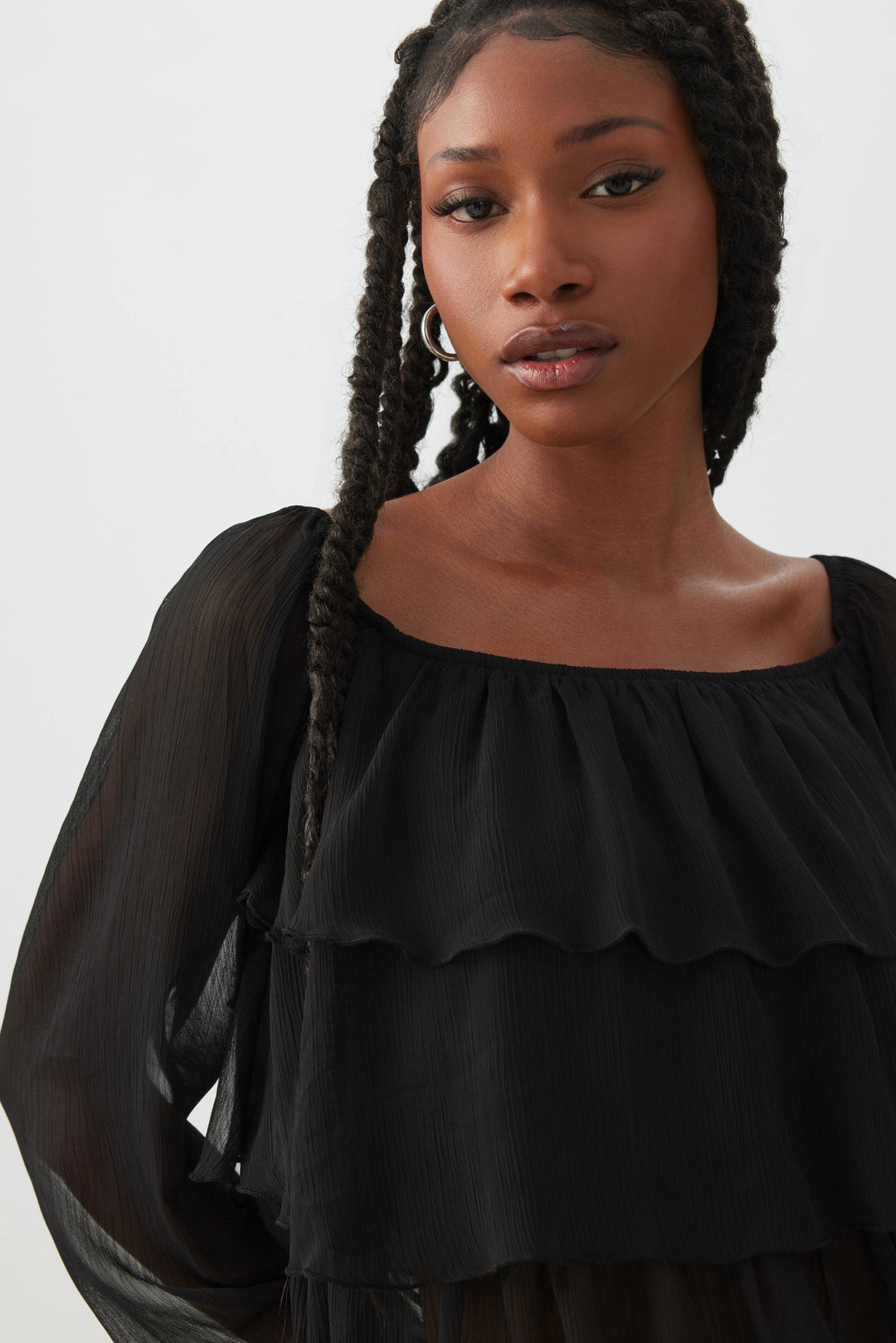 Off Shoulder Tiered Blouse