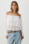 Off Shoulder Tiered Blouse