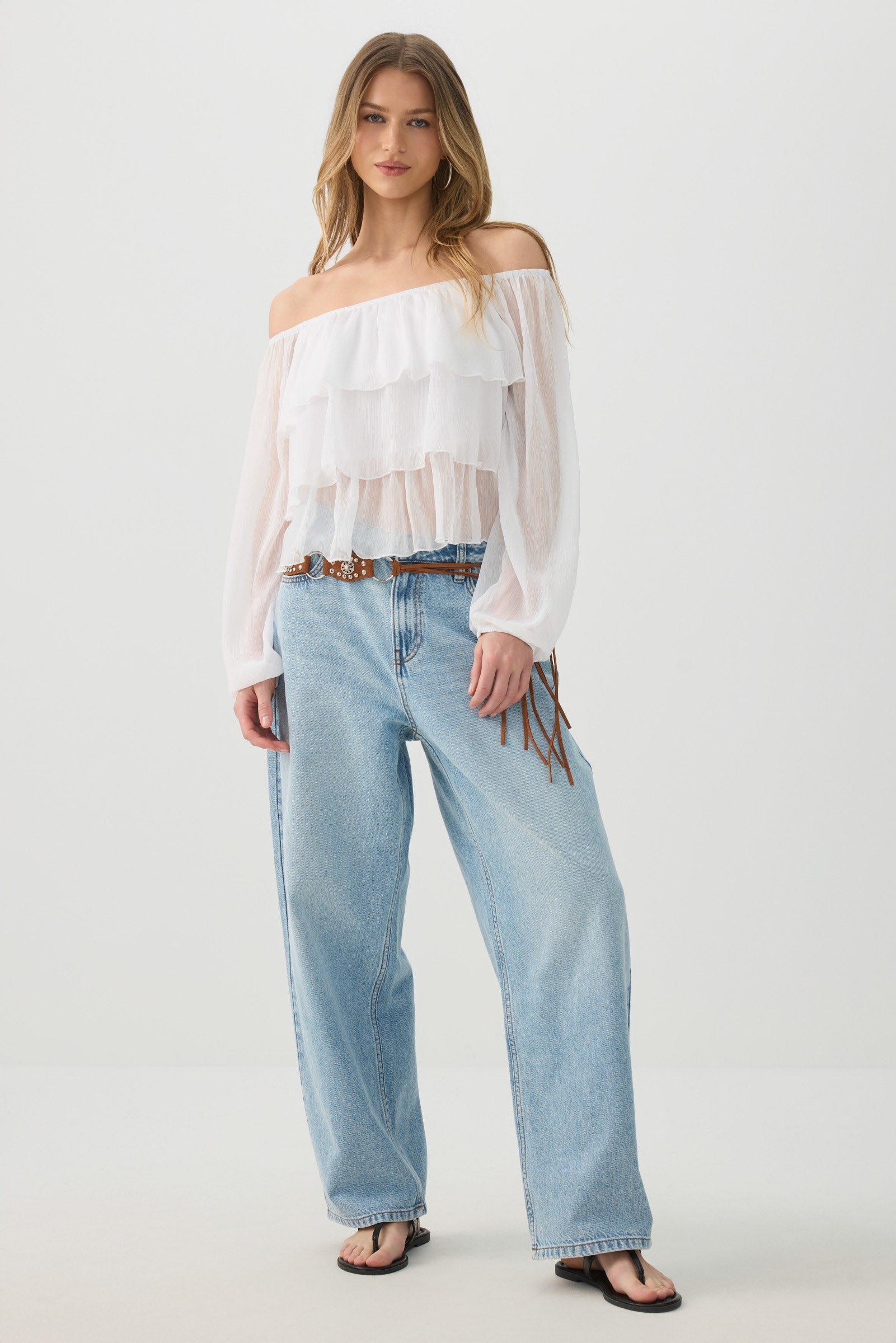 Off Shoulder Tiered Blouse – Ardene