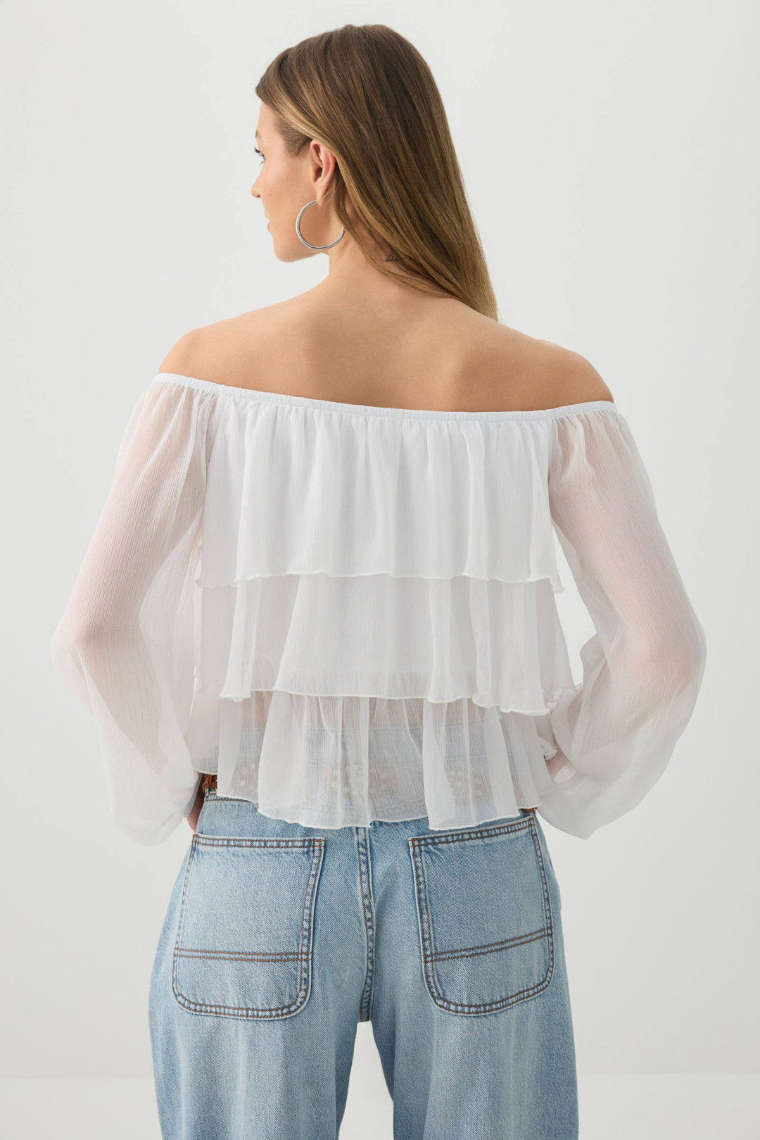 Off Shoulder Tiered Blouse