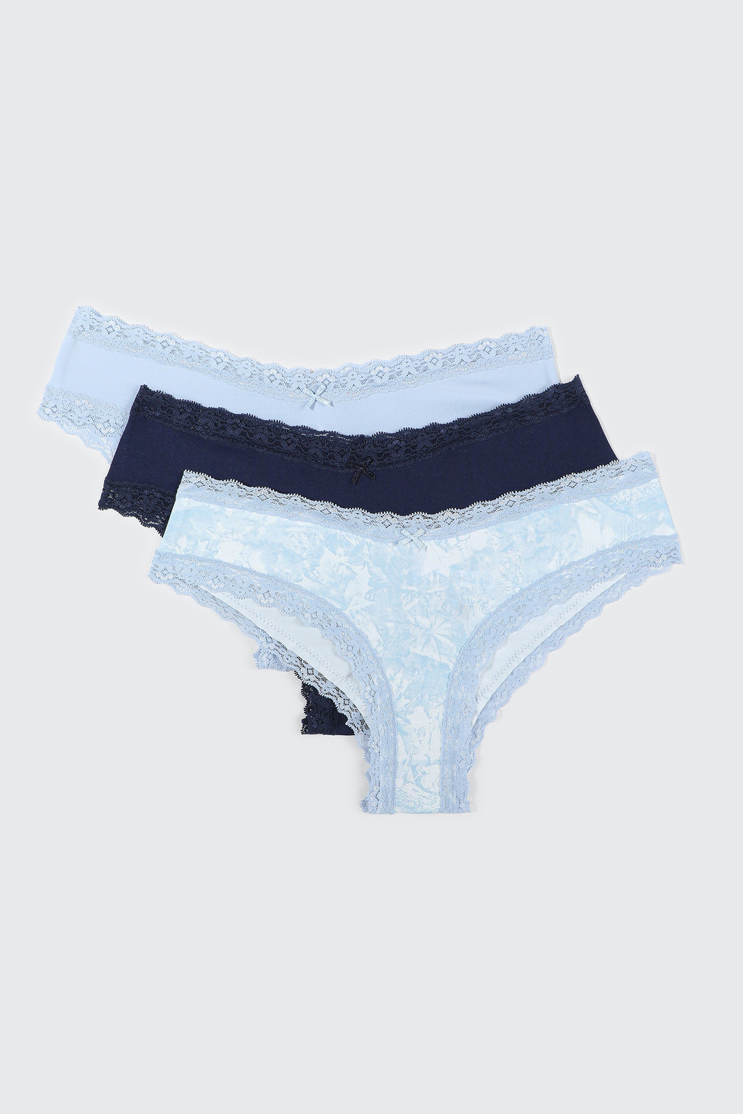 3-Pack Lace Trim Cheeky Panties