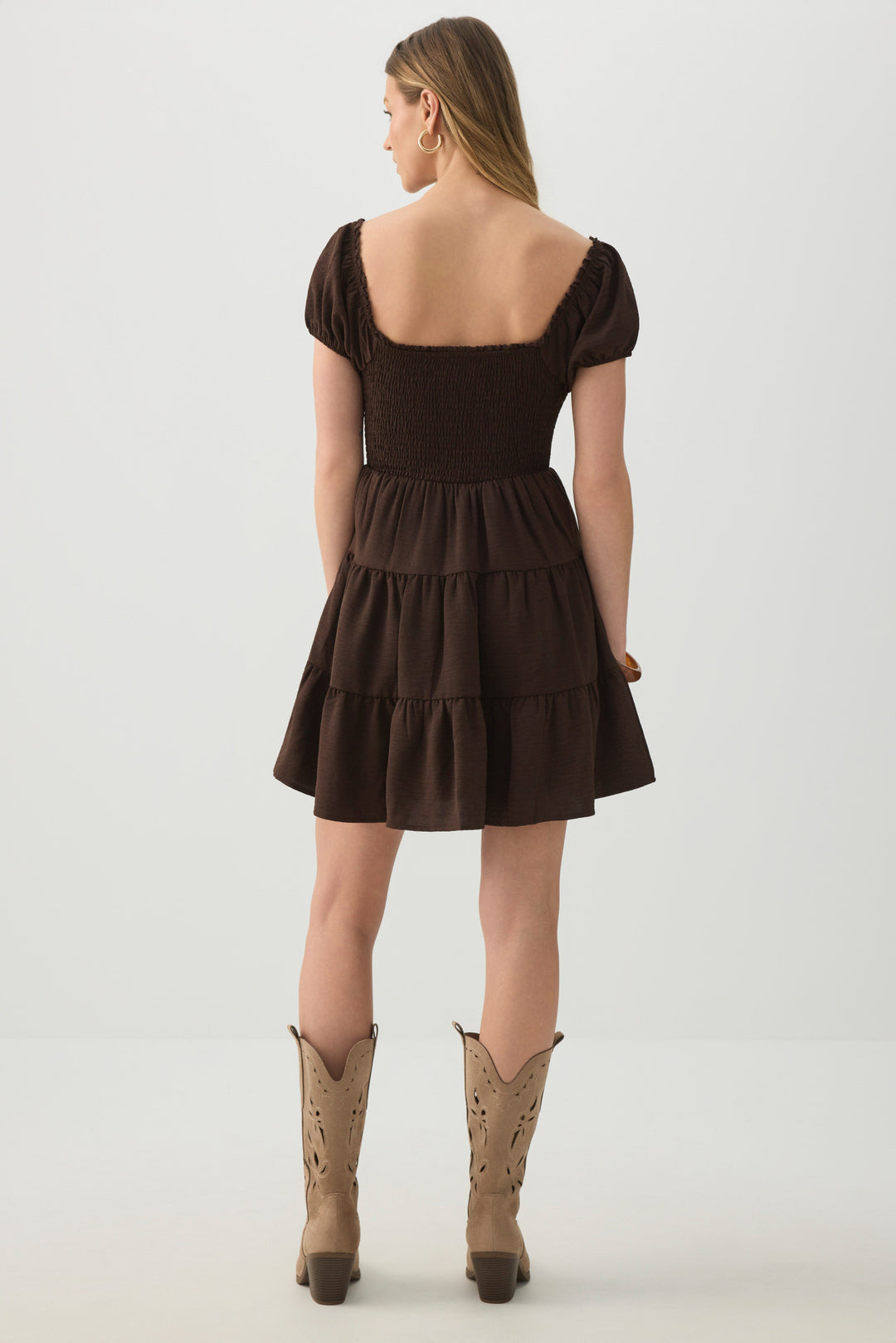 Smocked Tiered Midi Dress