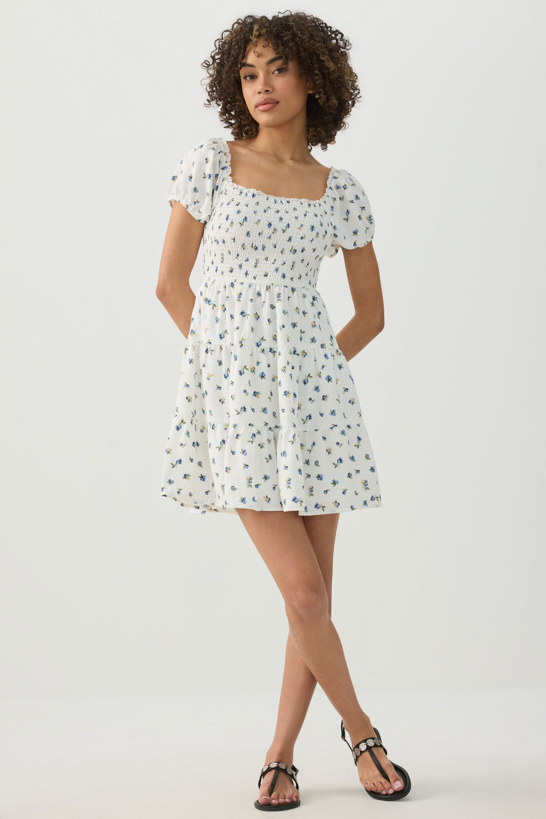 Smocked Tiered Midi Dress