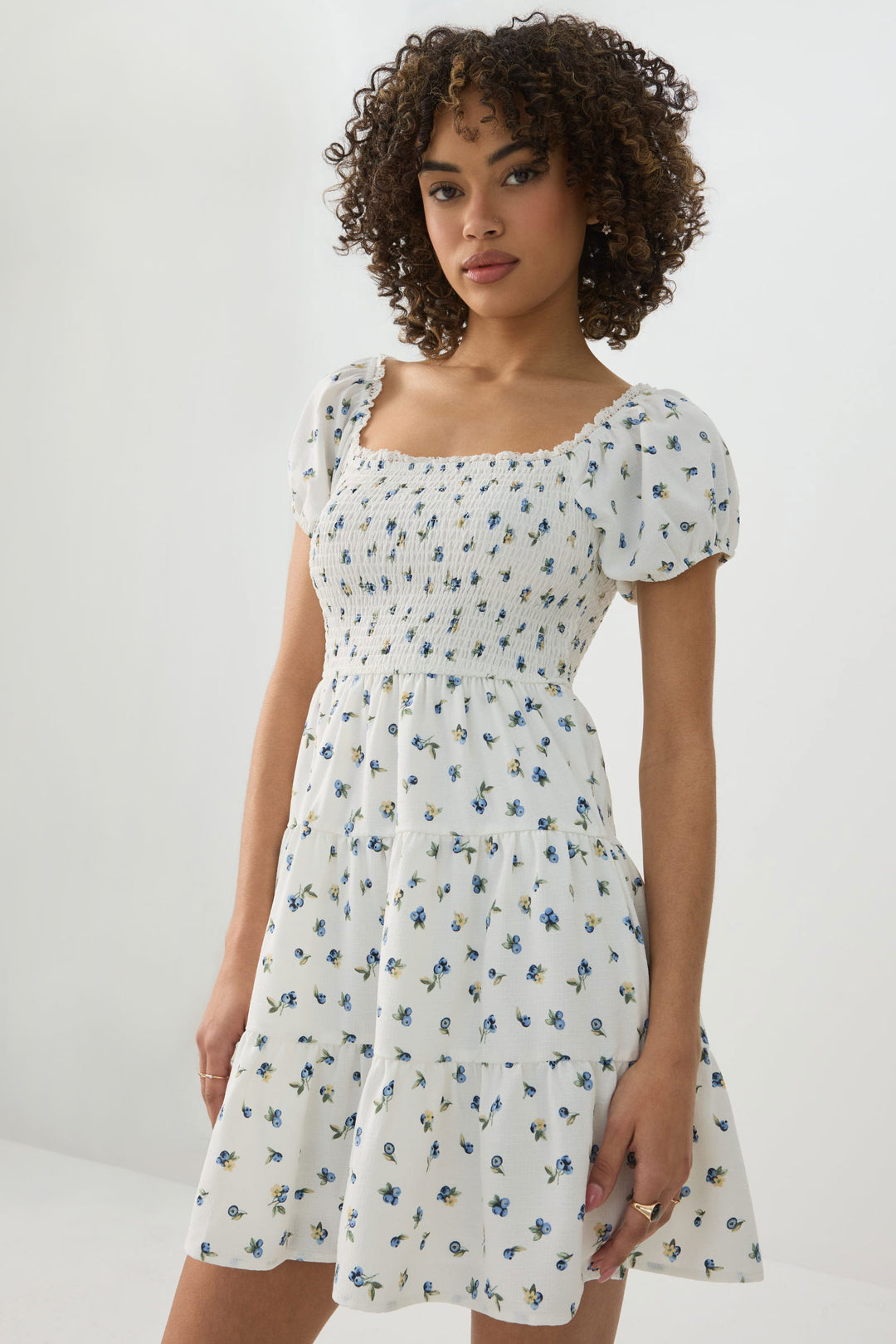 Smocked Tiered Midi Dress