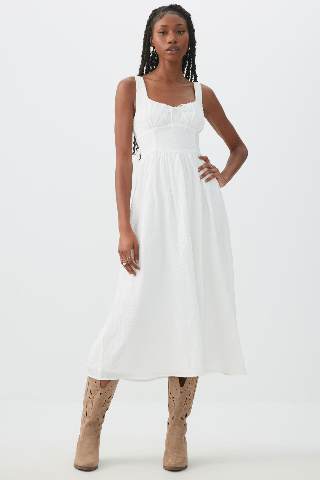 Milkmaid Midi Dress