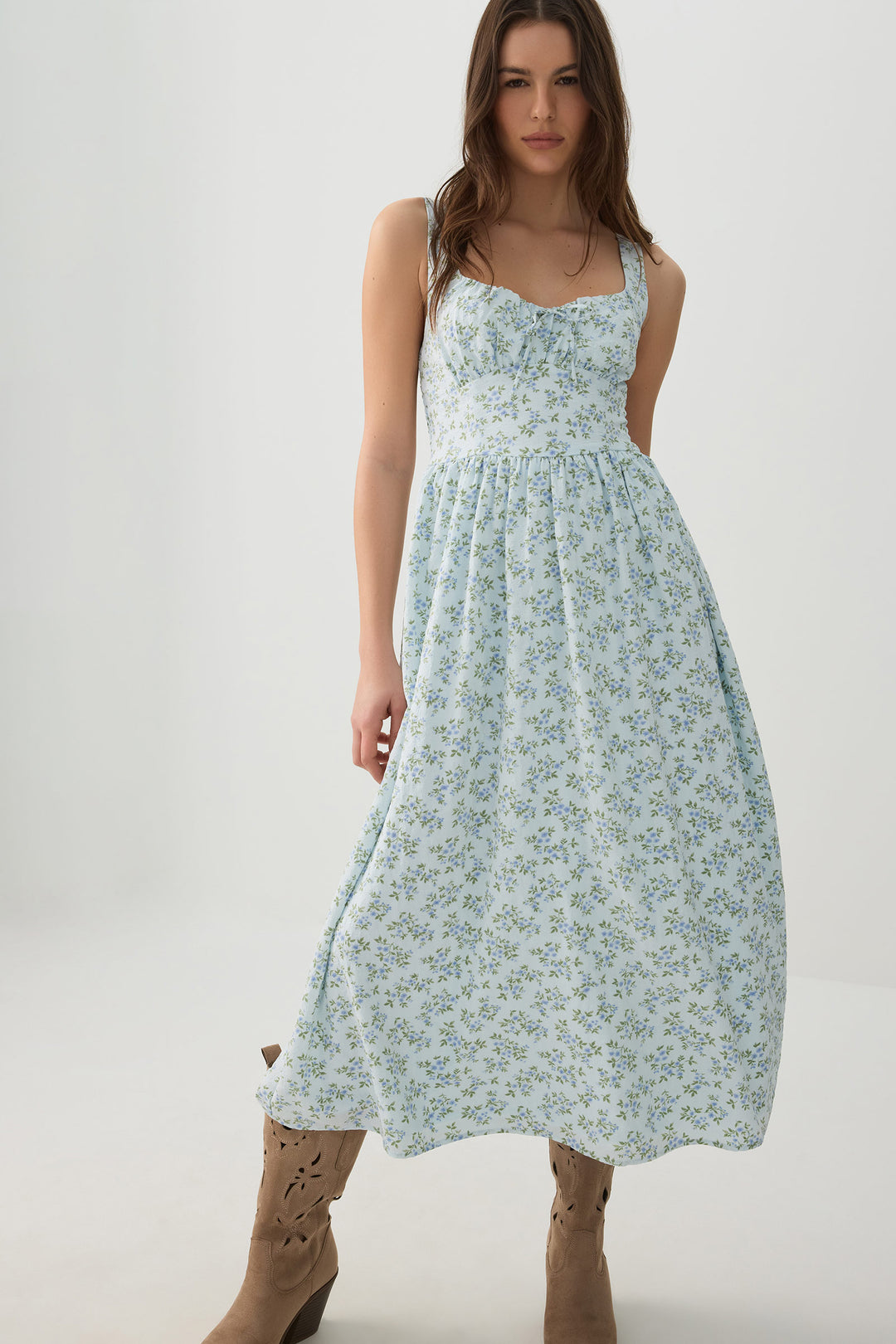 Milkmaid Midi Dress