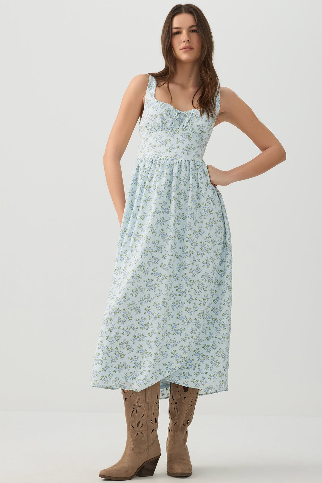 Milkmaid Midi Dress