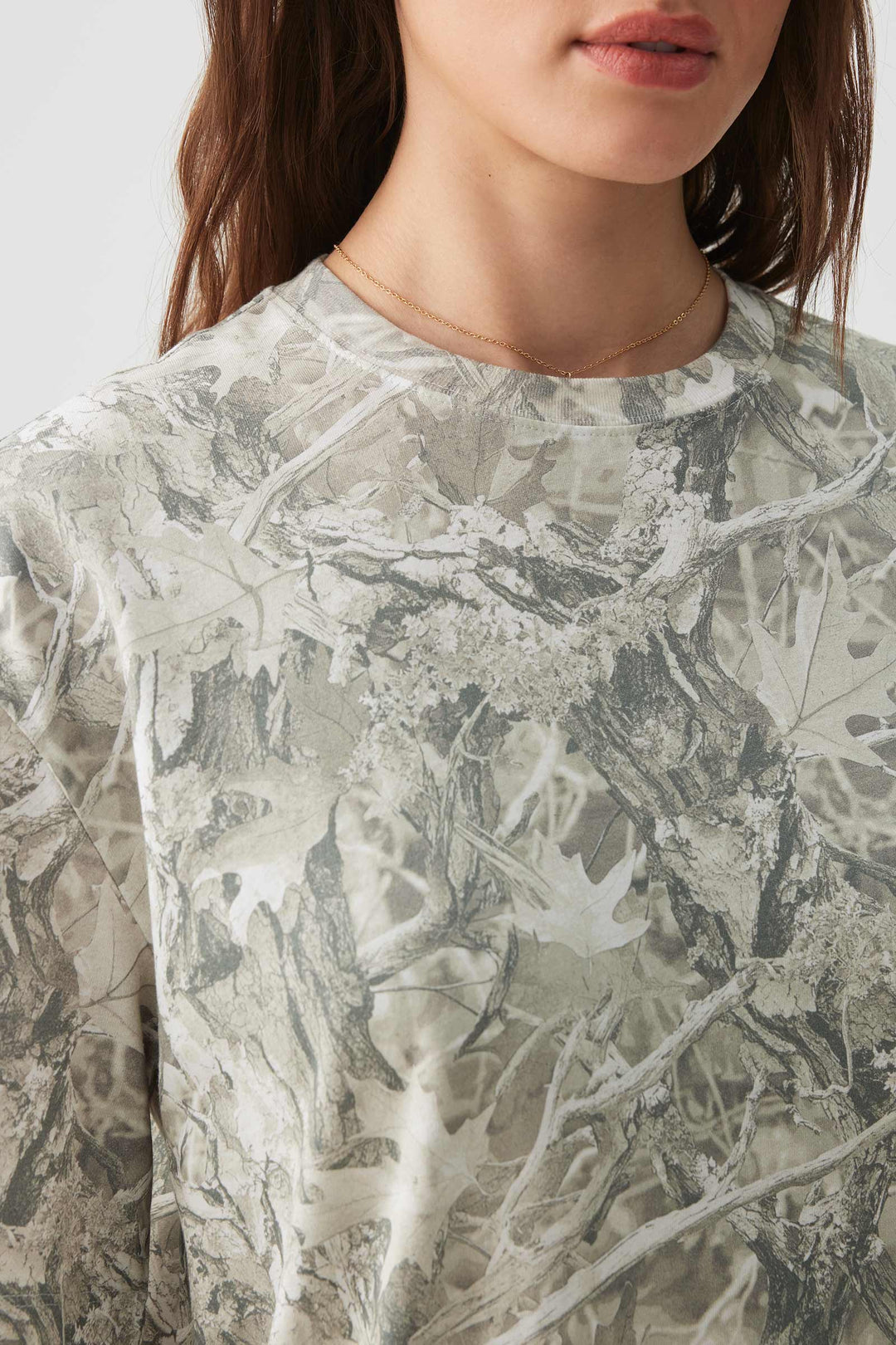 T-shirt à col rond camouflage