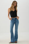 Mid Rise Flare Leg Jean