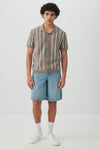 Johnny Collar Short Sleeve Sweater