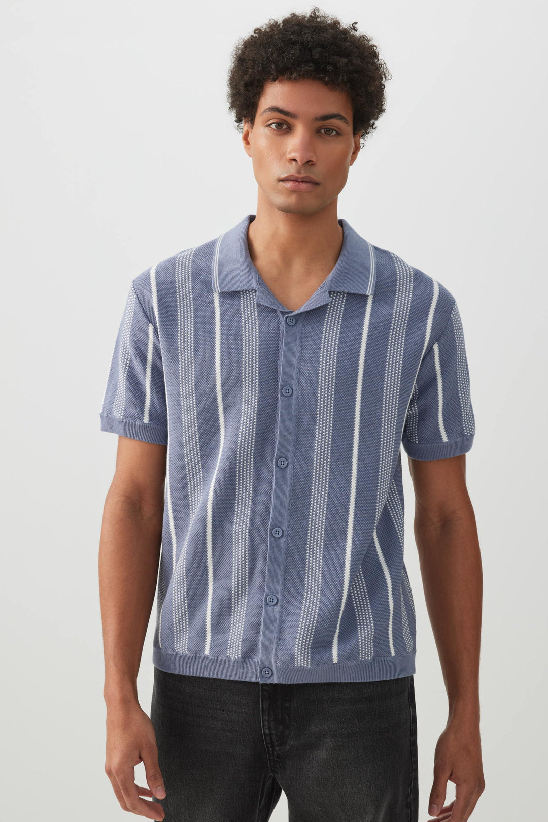 Johnny Collar Short Sleeve Sweater