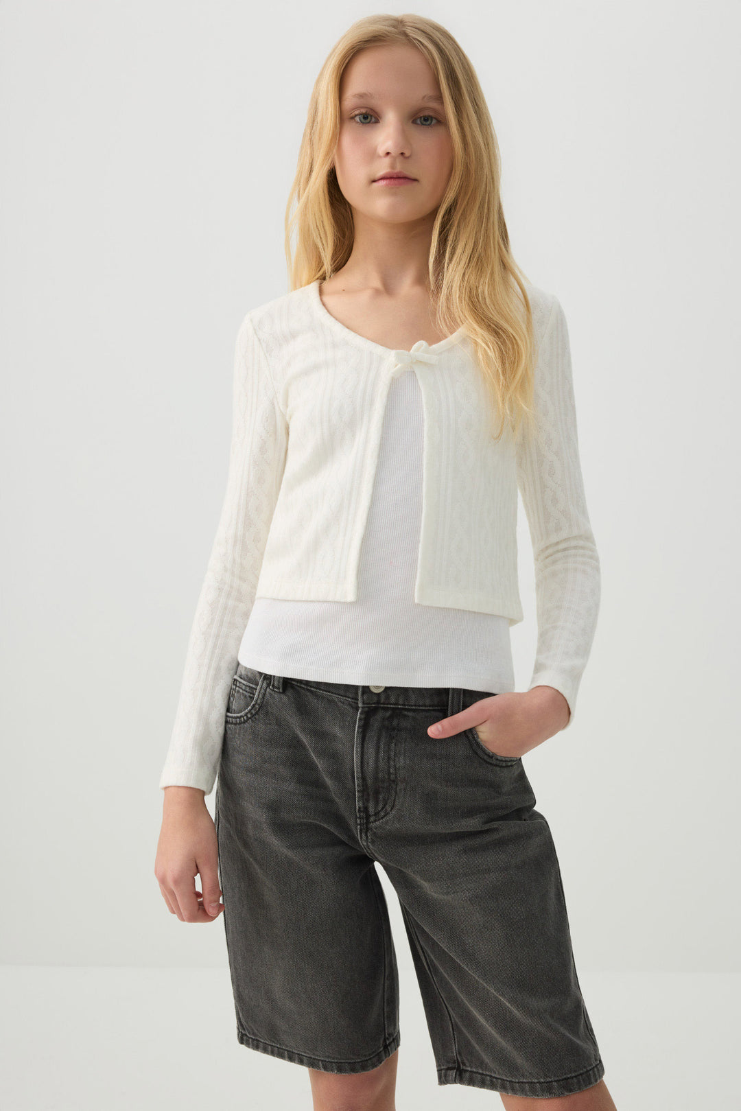 Cardigan with Bow Detail