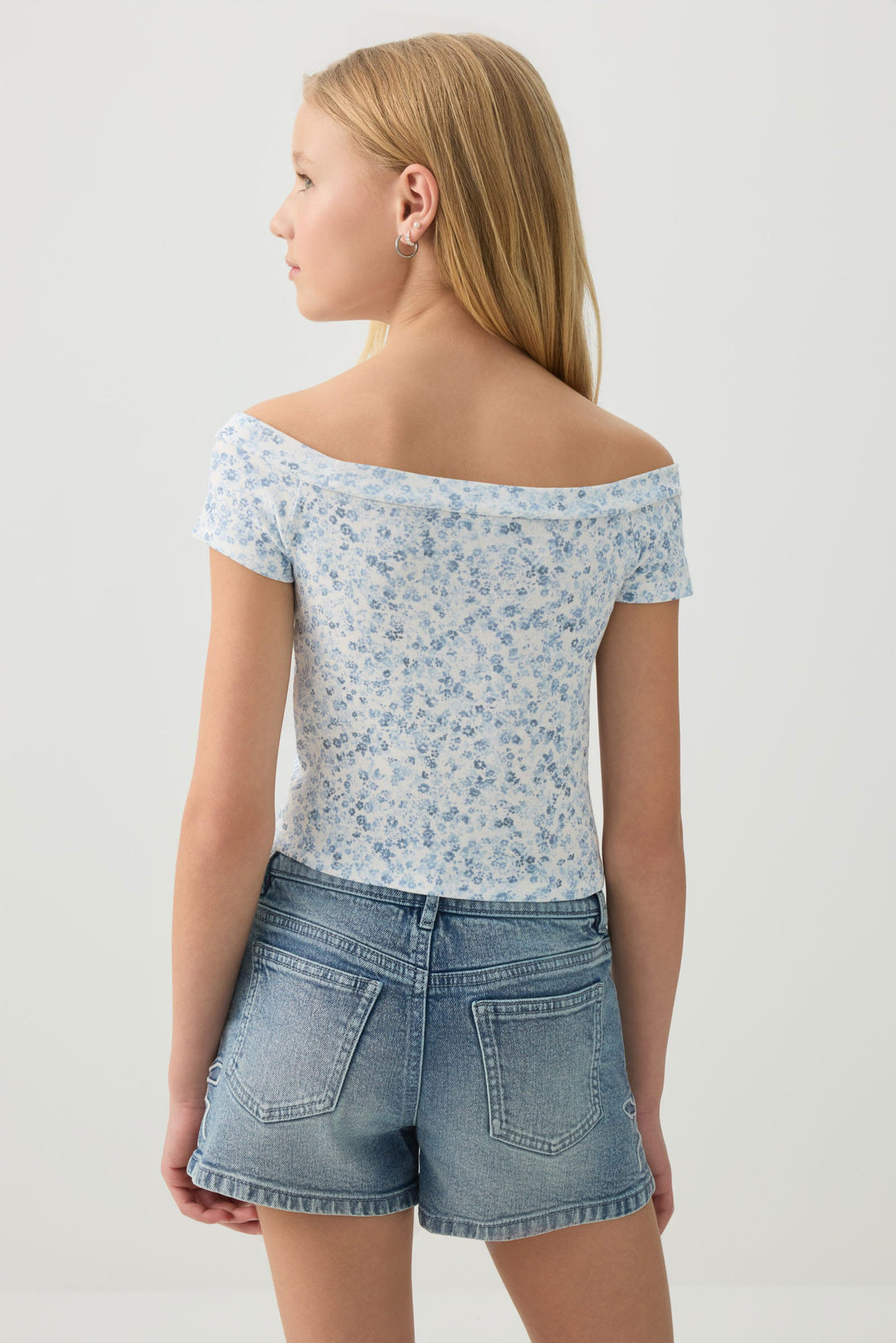 Rib Off Shoulder T-Shirt