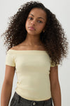 Rib Off Shoulder T-Shirt