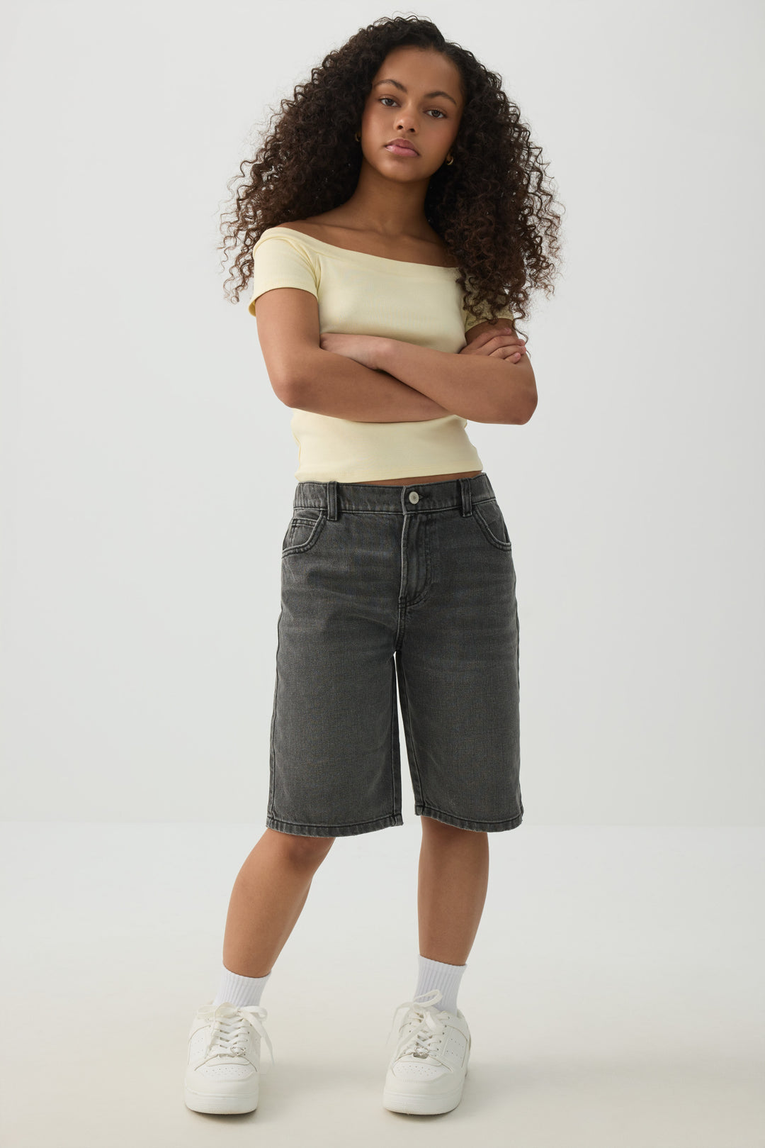 Rib Off Shoulder T-Shirt