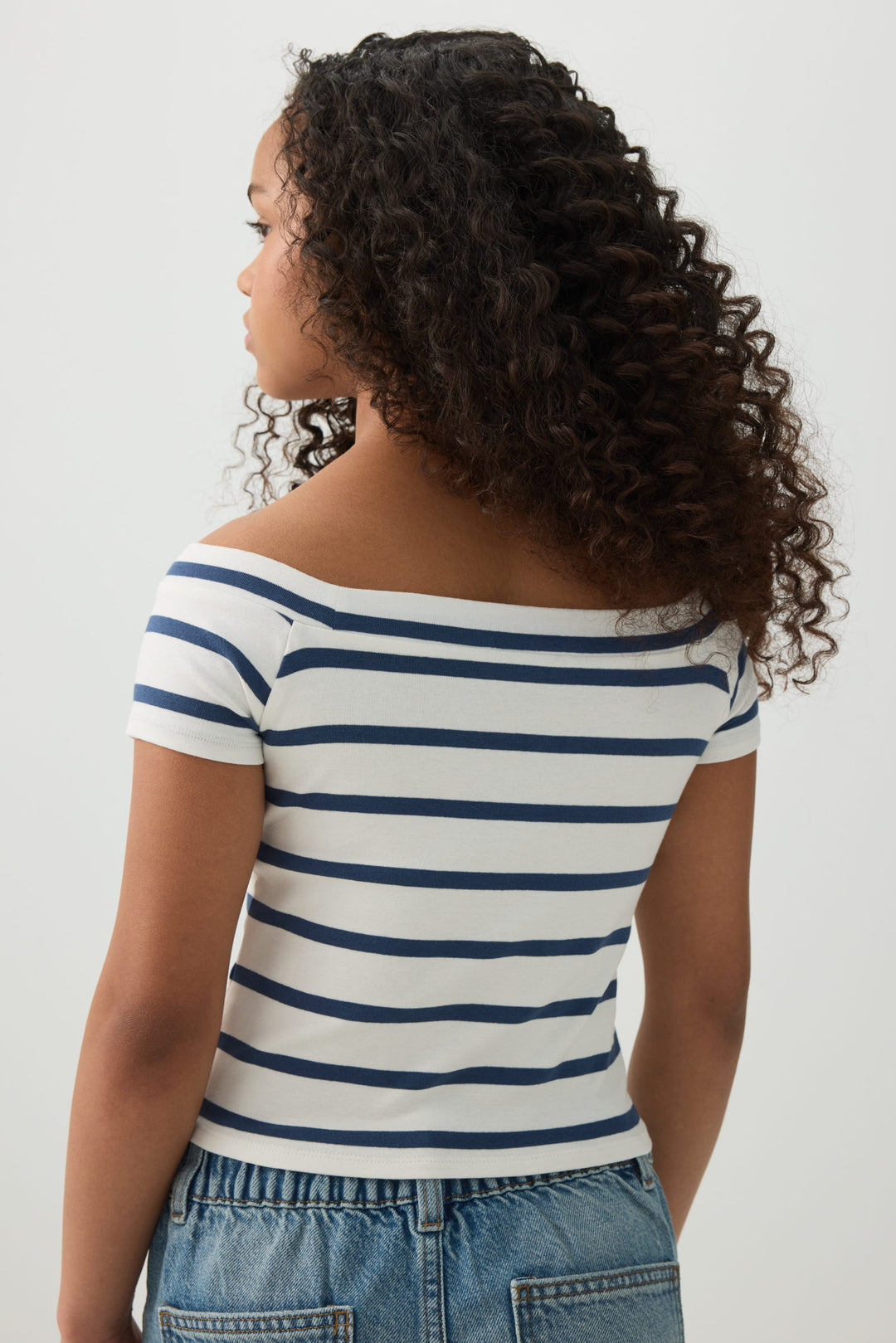 Rib Off Shoulder T-Shirt