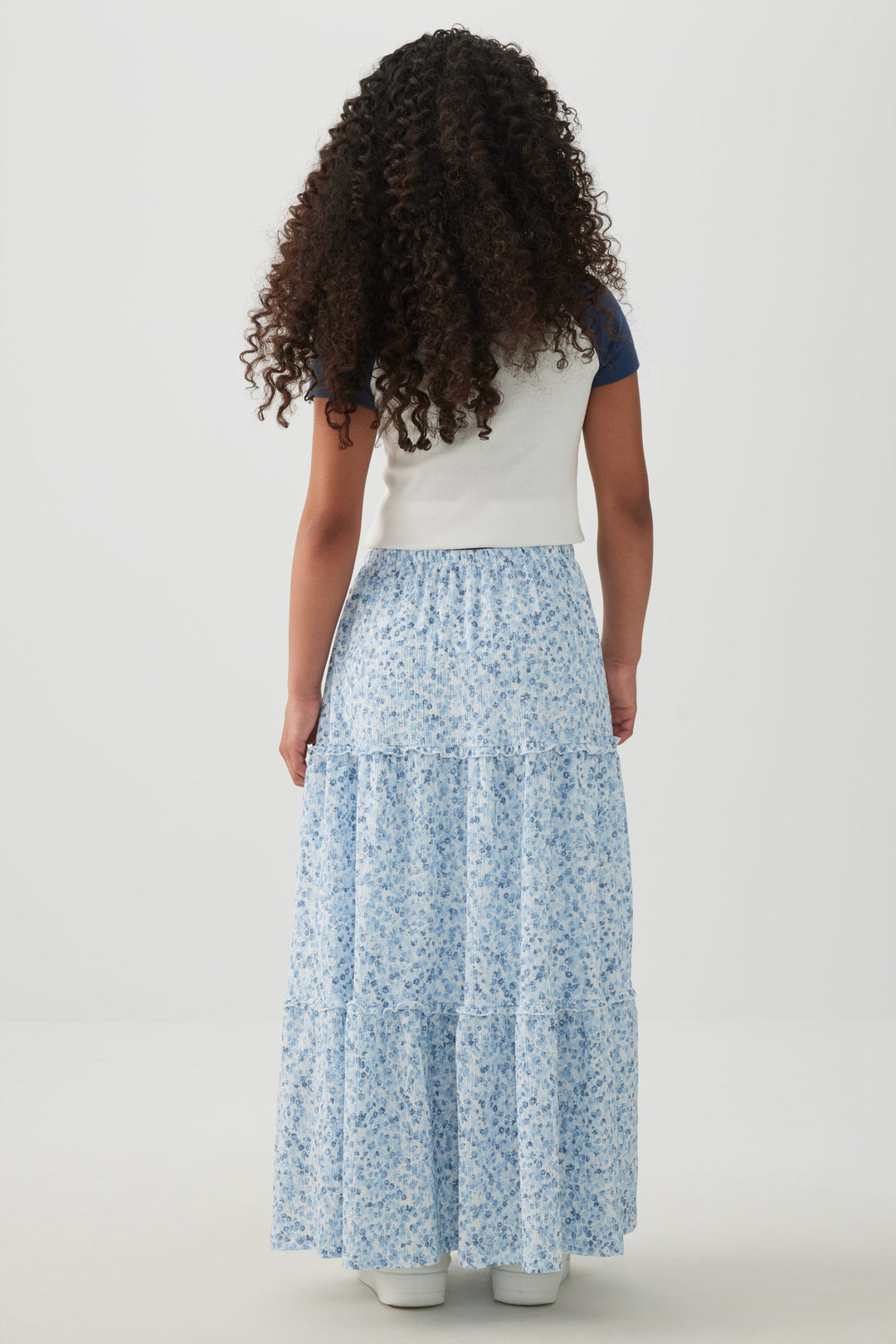 Textured Knit Tiered Maxi Skirt