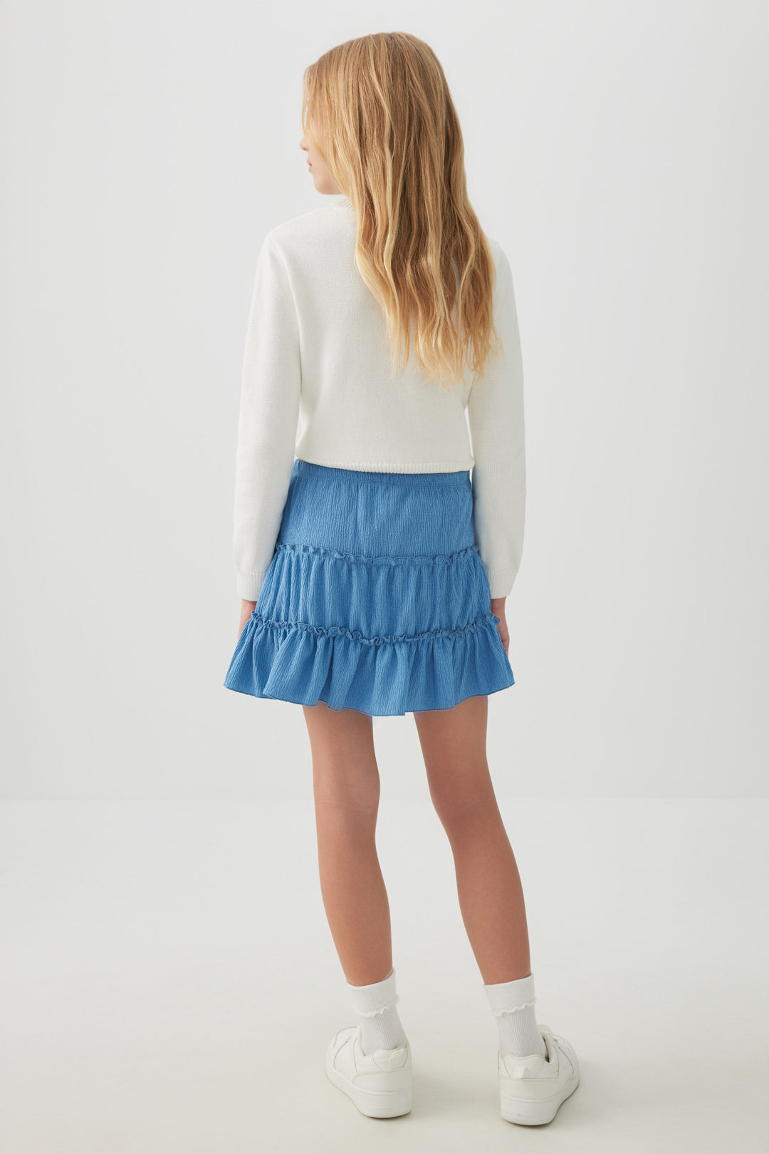 Textured Knit Tiered Mini Skirt