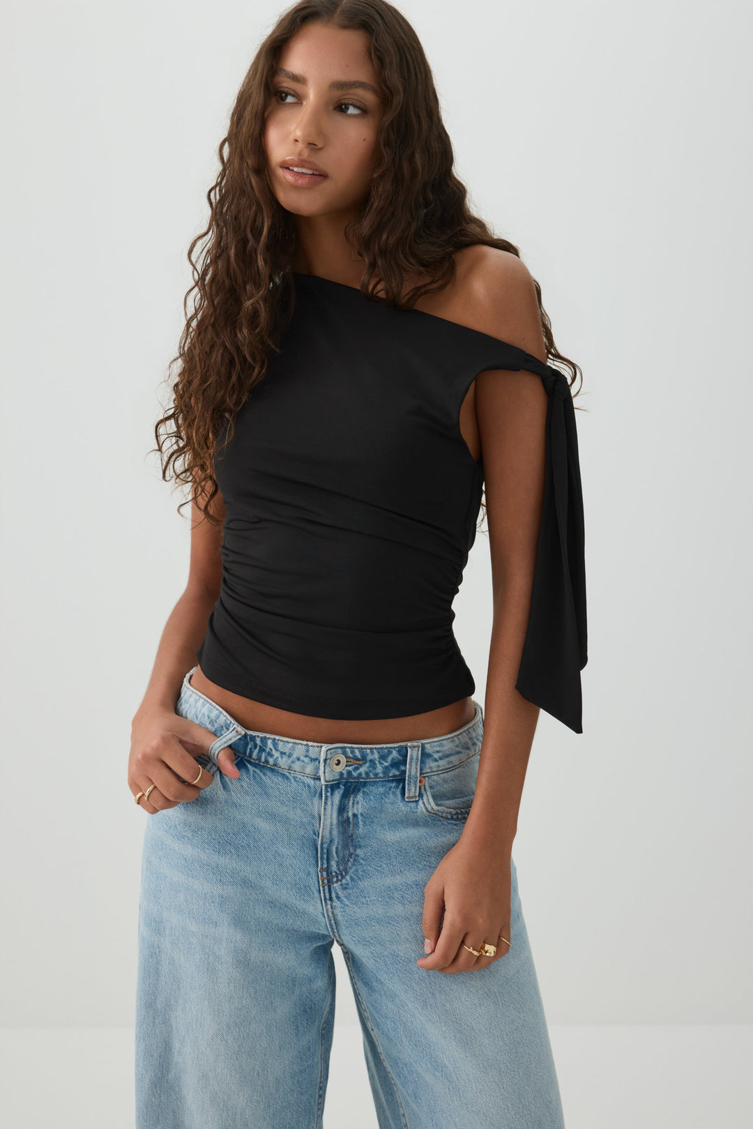 Asymmetrical Off Shoulder Top
