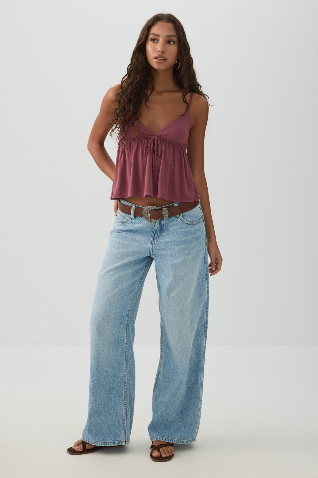 Tie Front Babydoll Tank