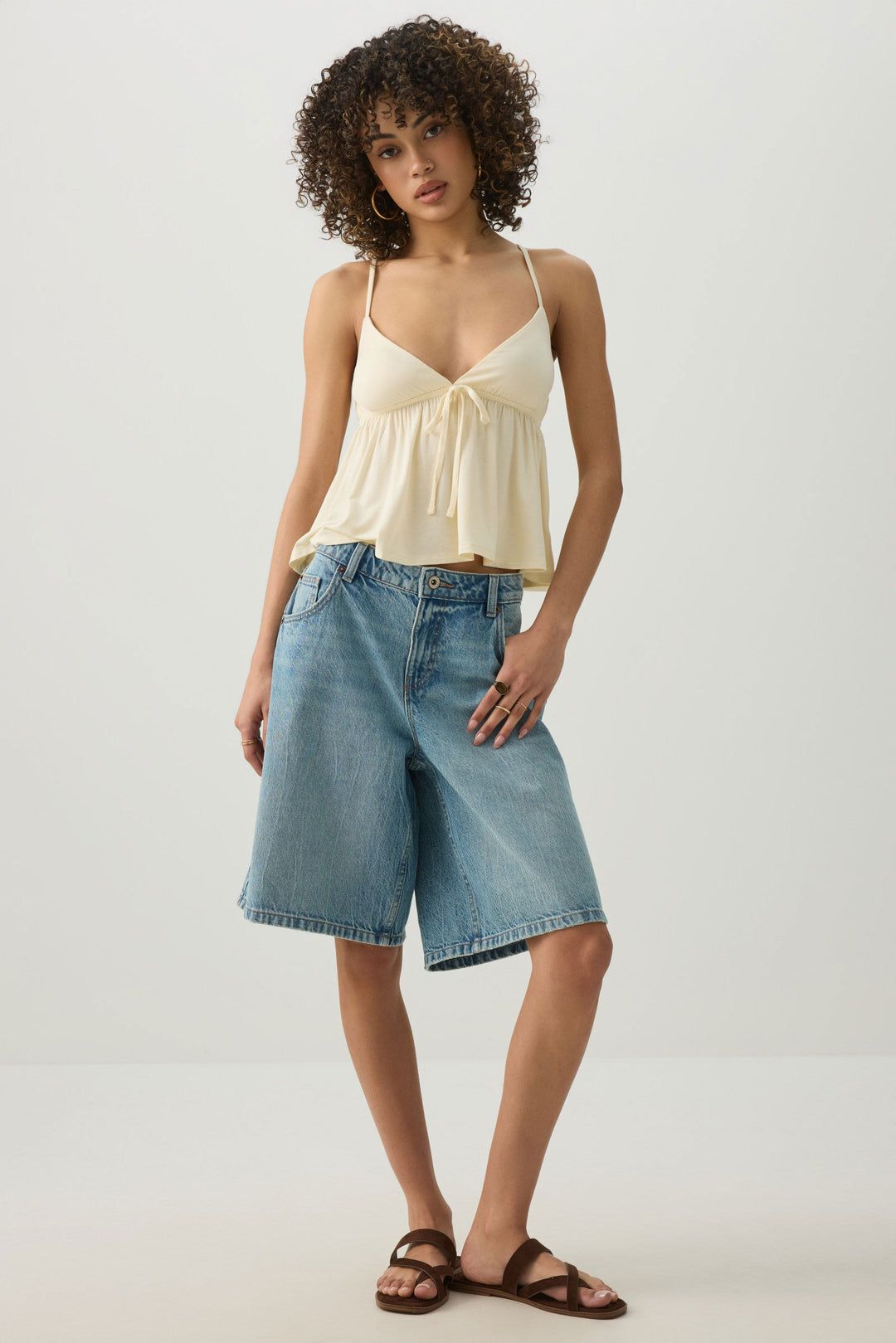 Tie Front Babydoll Tank