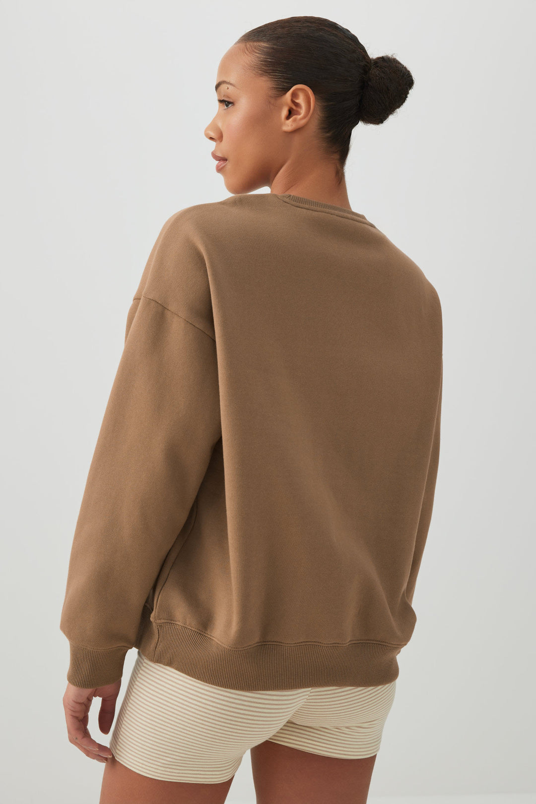 Cropped Crew Neck Fleece Sweatshirt