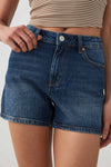 Short en denim taille haute midi
