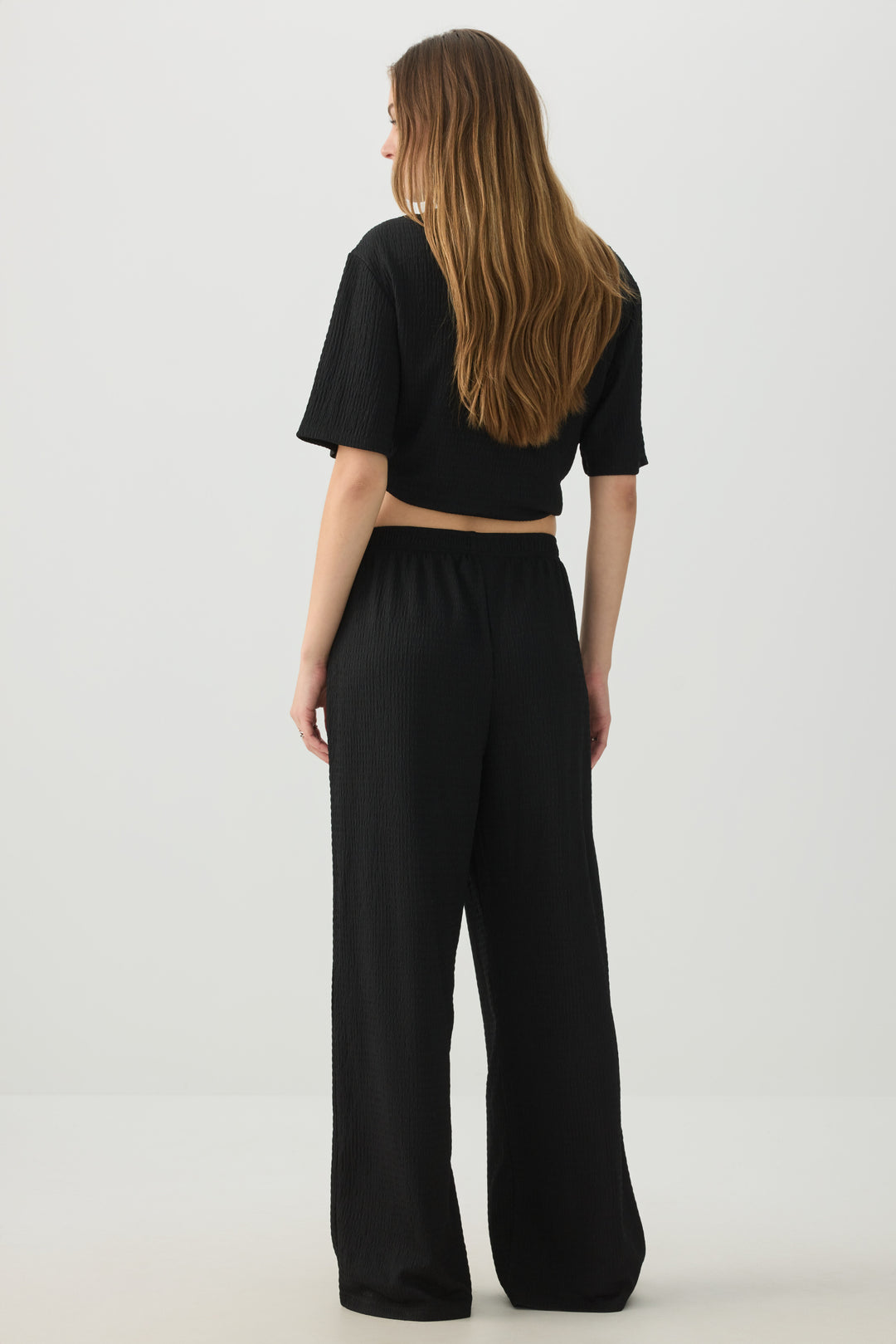 Textured knit Wide Leg Pants