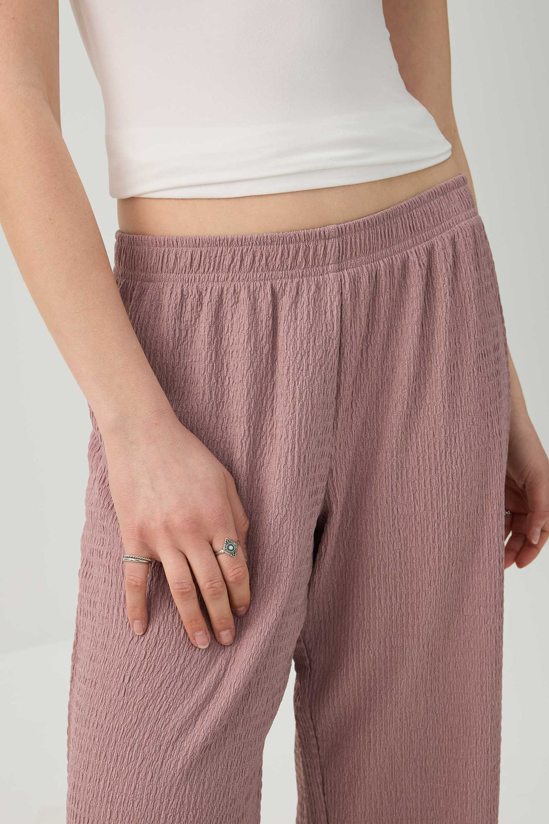 Textured knit Wide Leg Pants
