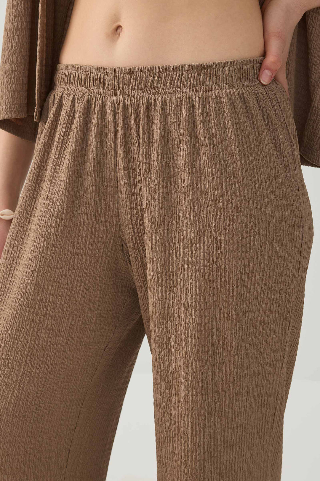 Textured knit Wide Leg Pants