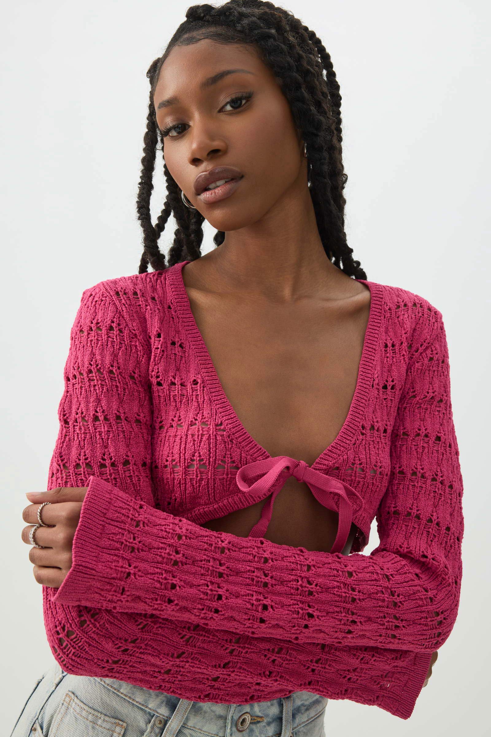 Crop Open Stitch Shrug – Ardene