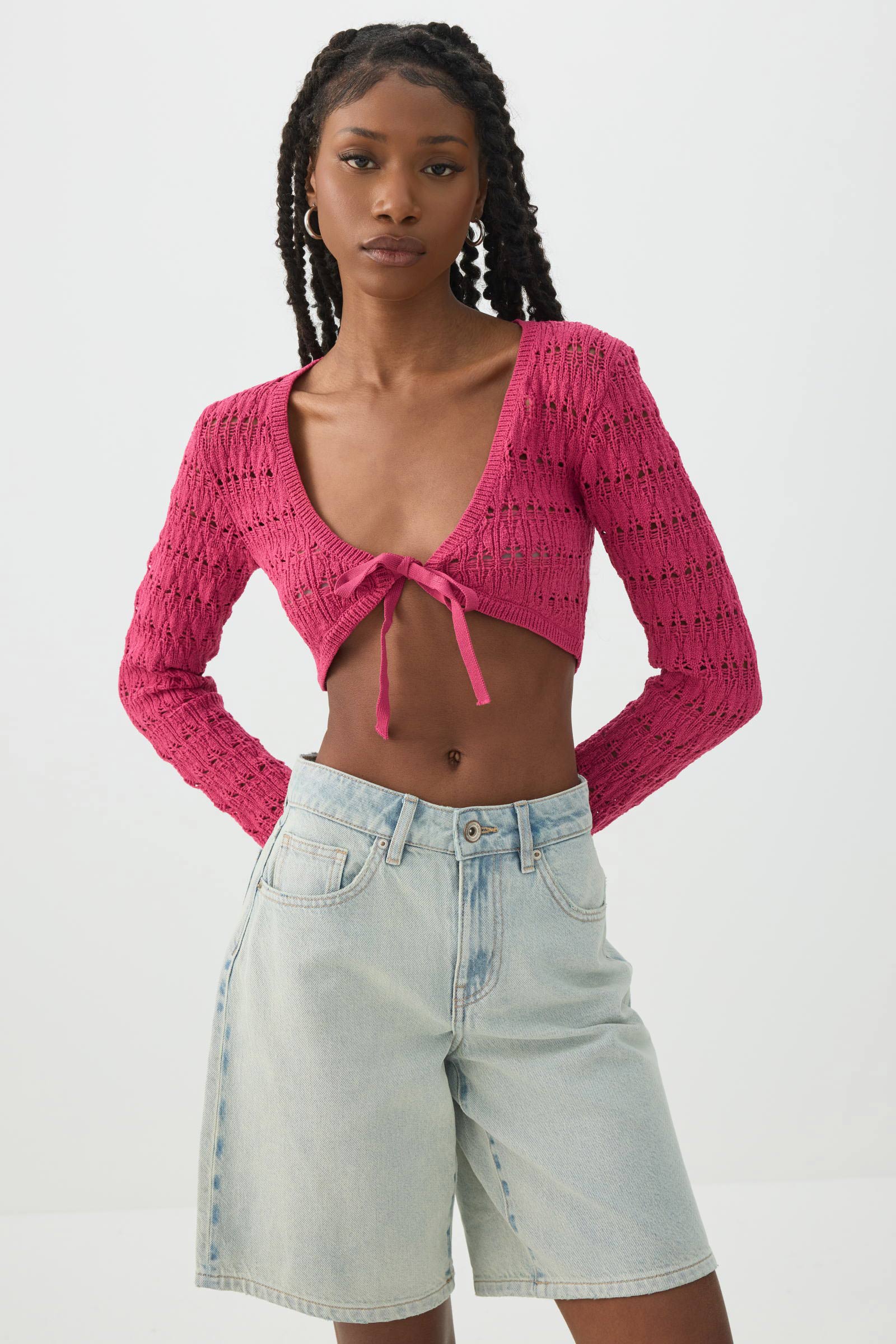 Crop Open Stitch Shrug – Ardene