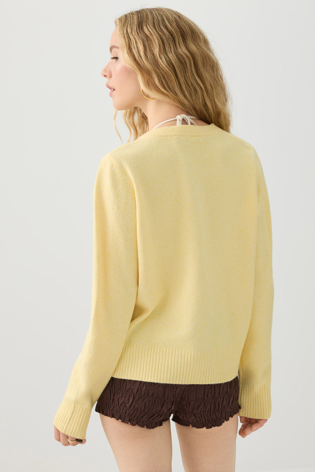 Button-Front Sweater Cardigan