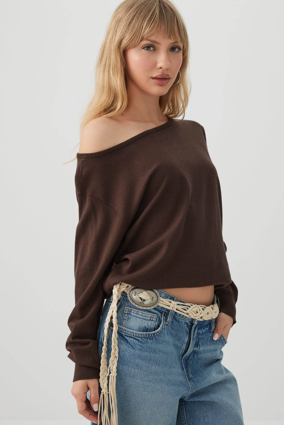 Off Shoulder Knit Sweater