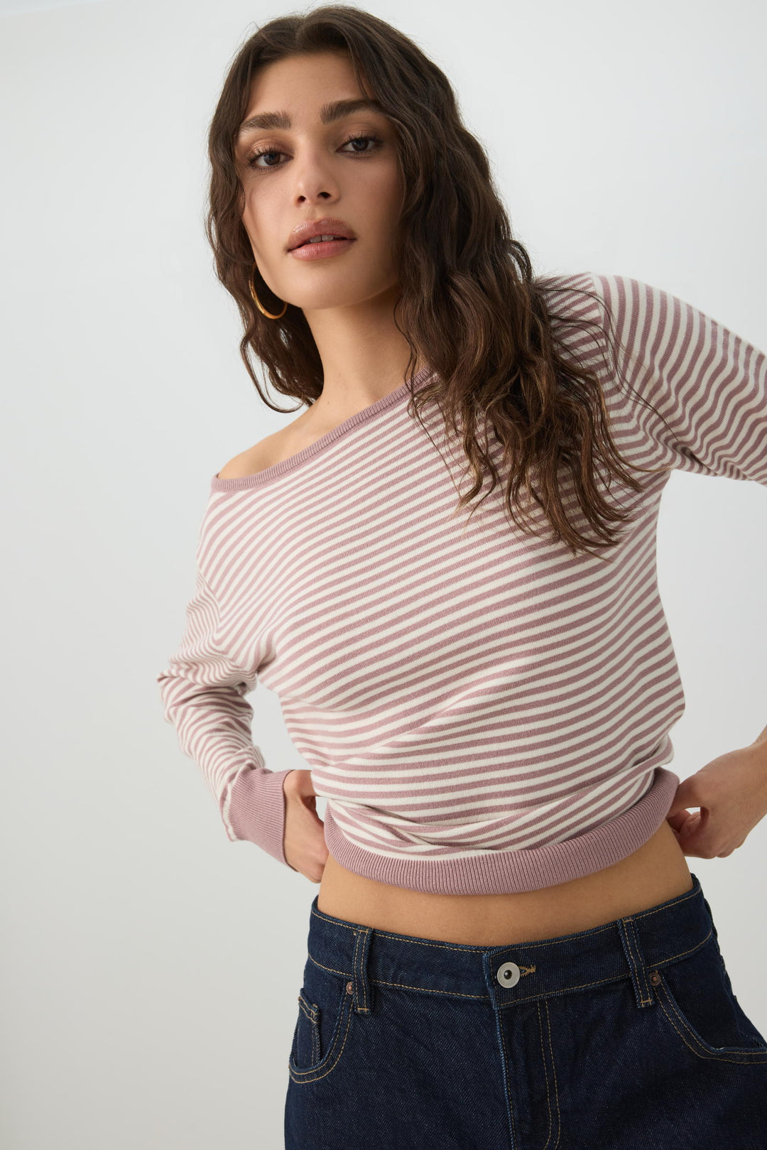 Off Shoulder Knit Sweater
