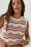 Open Stitch Cropped Sweater Vest