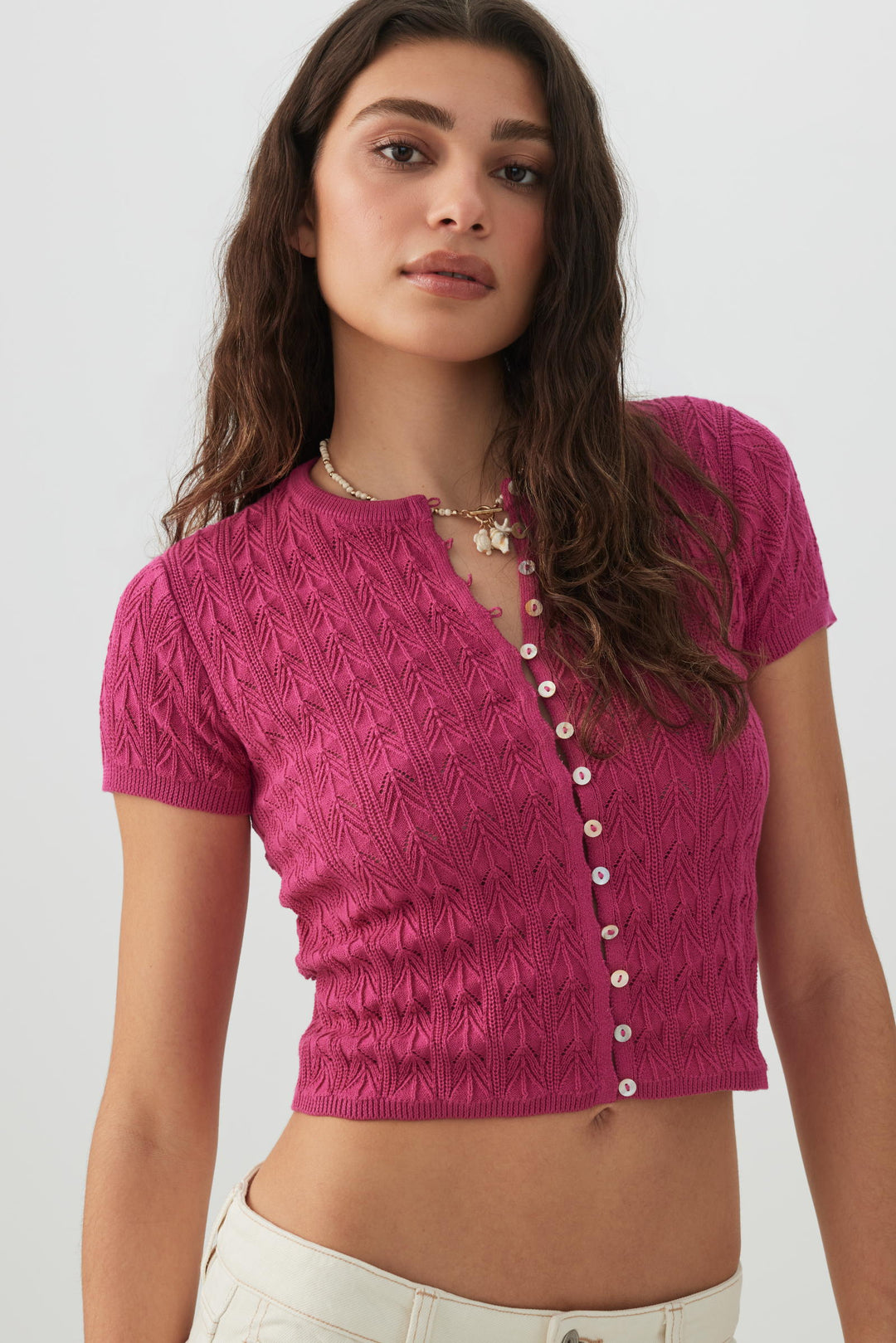 Cropped Open Stitch Sweater