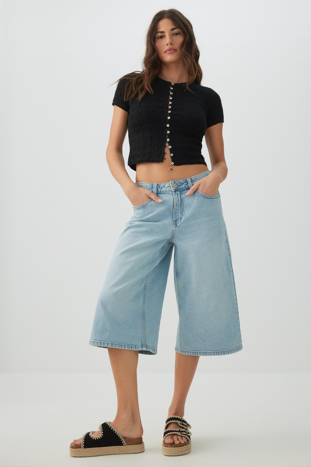 Cropped Open Stitch Sweater