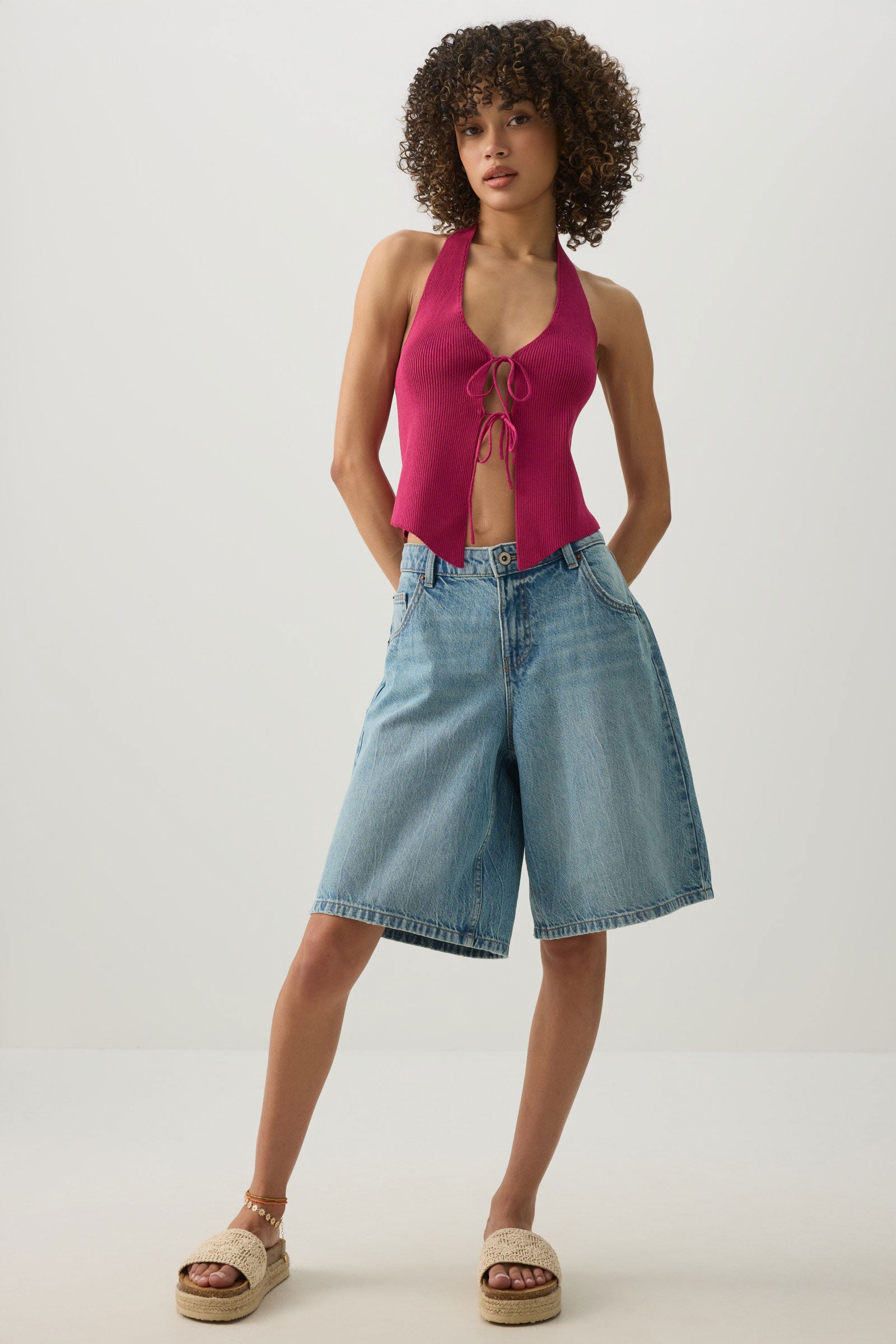 Tie Front Halter Sweater Tank – Ardene