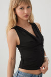 Cowl Neck Crop Tank Top