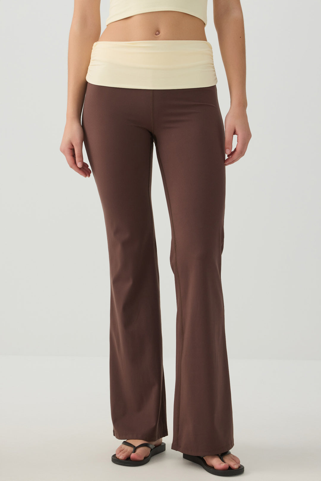 Soft Fold Over Waist Flare Leggings